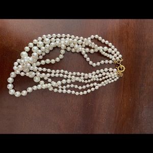 JCrew costume double strand pearl necklace